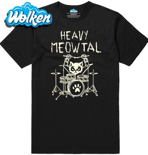 Obrázek produktu Pánské tričko Heavy Meowtal Kočky Bicí Metal