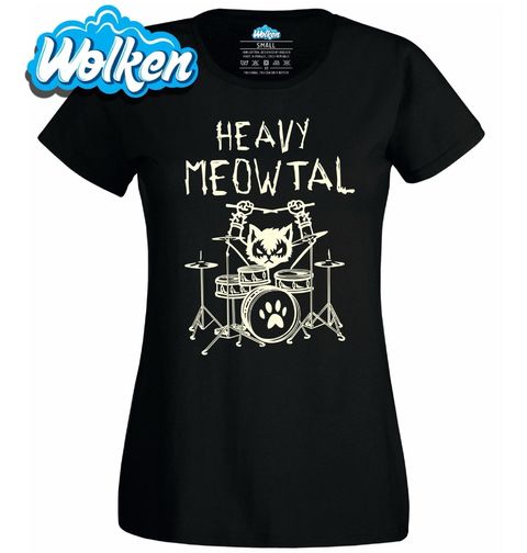 Obrázek produktu Dámské tričko Heavy Meowtal Kočky Bicí Metal