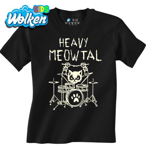 Obrázek produktu Dětské tričko Heavy Meowtal Kočky Bicí Metal