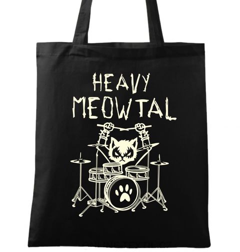 Obrázek produktu Bavlněná taška Heavy Meowtal Kočky Bicí Metal