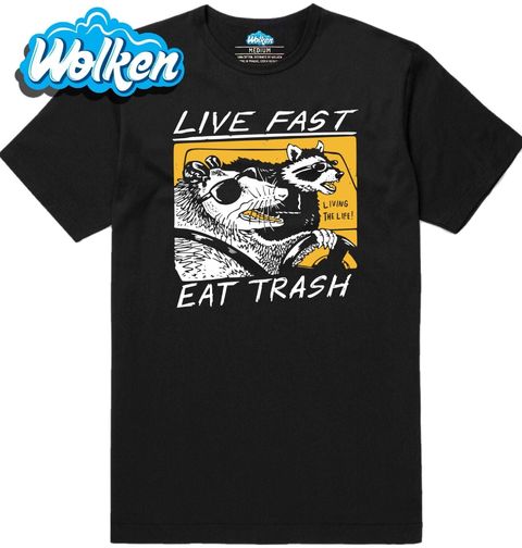 Obrázek produktu Pánské tričko Mýval a Vačice Žij rychle jez odpadky Live Fast Eat Trash