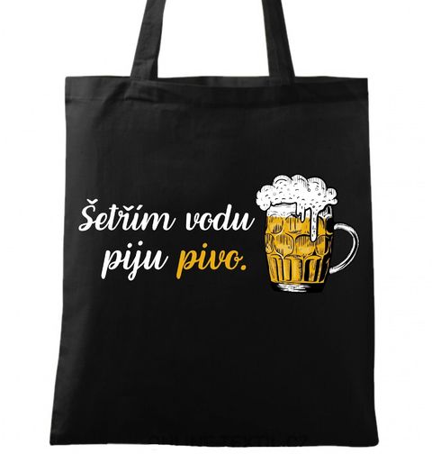 Obrázek produktu Bavlněná taška Šetřím vodu piju pivo