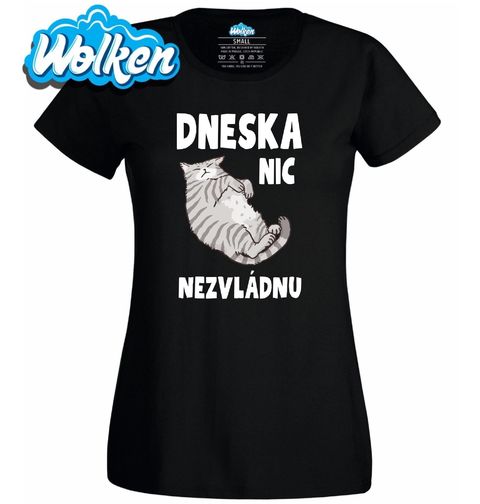 Obrázek produktu Dámské tričko Líná kočka Dneska nic nezvládnu