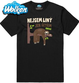 Pánské tričko Lenochod Nejsem líný jen šetřím energii.jpg