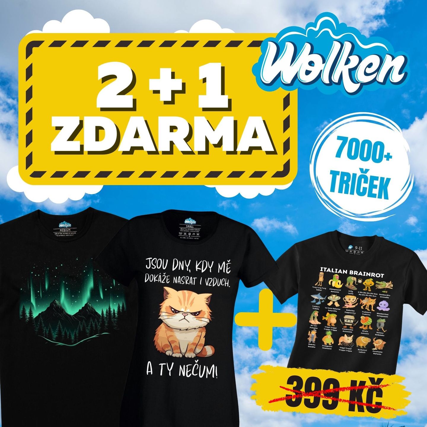Akce 2+1 tričko ZDARMA